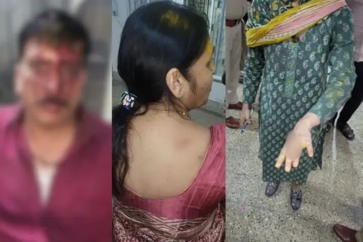 चालकाचा डोळा फोडला , पत्नी अन् मुलीच्या छातीवर लाथा – बुक्क्यांनी मारहाण